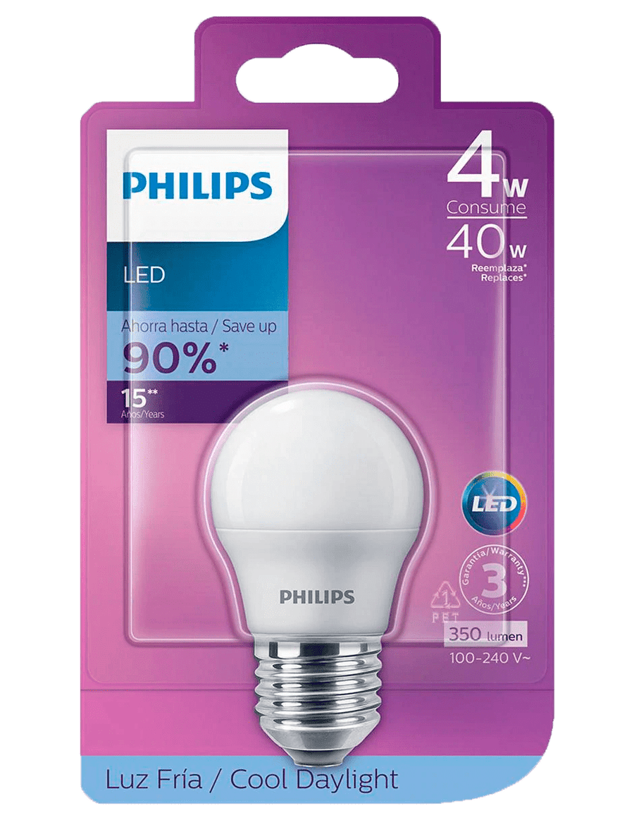 bombillo clasico marca philips 4w